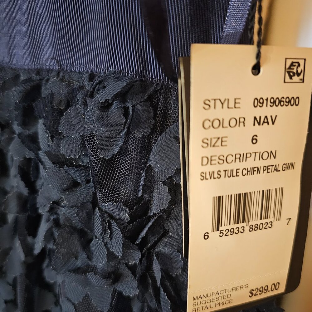 Adrianna Papell Floral Embroidered Illusion Gown - Picture 9 of 16